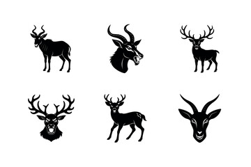 Diverse Antelope & Deer Silhouettes
