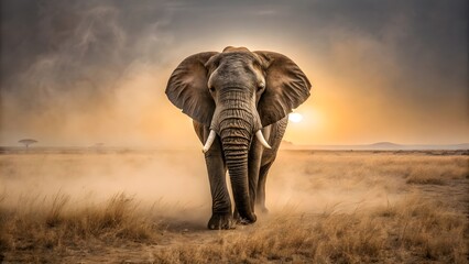elephant in the morning