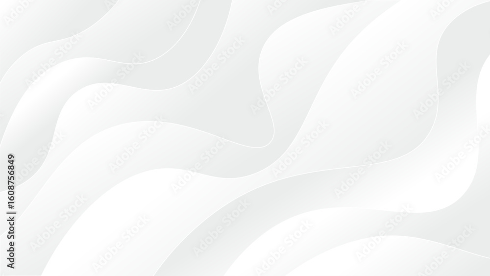 Poster clean abstract white and light gray wave modern background with smooth curves and soft gradients