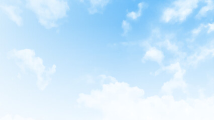 White fluffy clouds photo. Beautiful sky background. The blue sky with white clouds