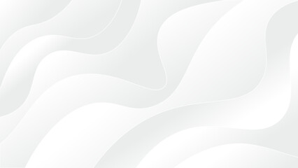 Clean abstract white and light gray wave modern background with smooth curves and soft gradients