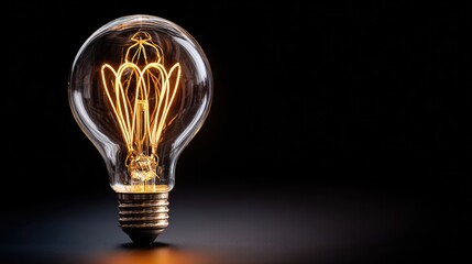 Abstract glowing light bulb symbolizing innovation against a dark atmospheric backdrop.