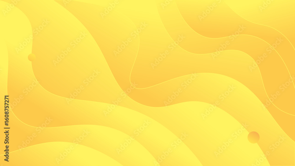 Poster minimal yellow abstract wave background with soft gradient and curved shapes. perfect for modern tem