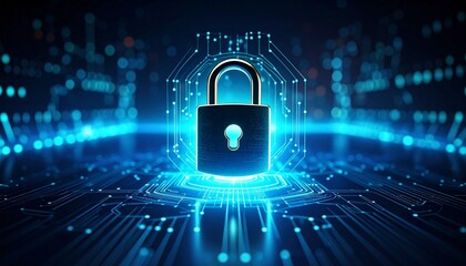 Digital lock symbolizing security and protection in modern technology