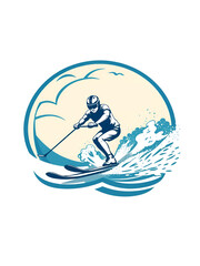 Water skiing. Sport emblem