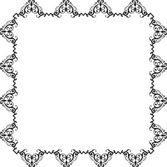 Vintage Ornamental Frame – Elegant Black Vector Border, PNG, 300 DPI