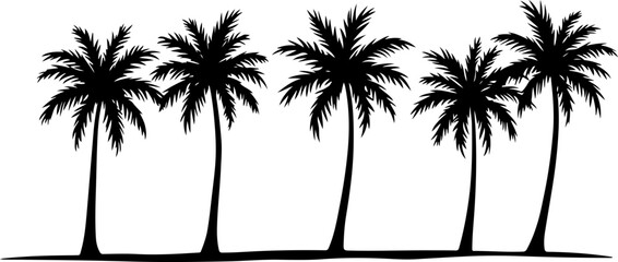 palm tree, tropical tree, tree silhouette bundle