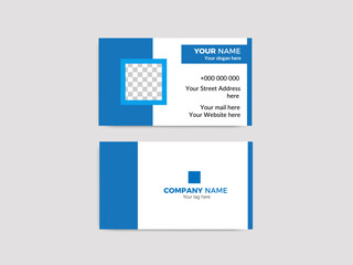 modern corporate business card design. double sided business card design template . blue business card inspiration