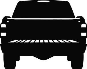 Silhouette of a Pickup Truck Rear View © Pvect02
