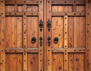 Aged wooden entrance with ornate metalwork displaying craftsmanship and timeless beauty