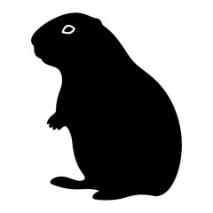 Fototapeta premium Silhouette illustration of a prairie dog standing alert on its hind legs