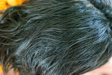 Haircare routine home visual guide indoor close-up healthy hair tips