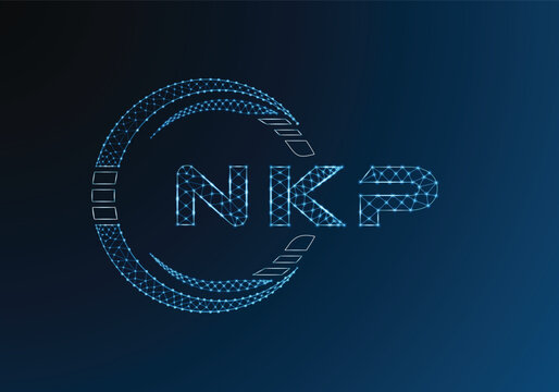 NKP low poly letter logo vector design. NKP lower poly logo design. Low poly logo.