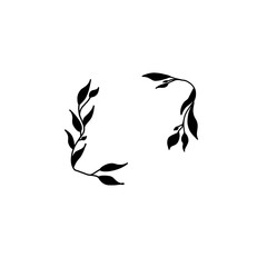 Collection of floral frames with silhouettes of branches © muhammadinsan