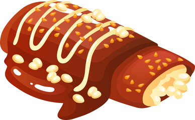 vector illustration of a cake with melted chocolate
