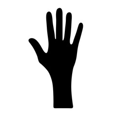 Silhouette of a Hand with Fingers Extended, Set Against a White Backdrop
