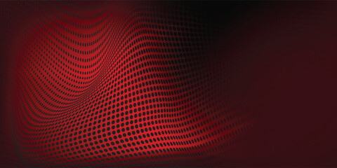 Grunge halftone gradient background. Faded grit noise texture. red and black sand wallpaper. Retro pixel background. Anime or manga style comic overlay. Vector graphic design textured template.