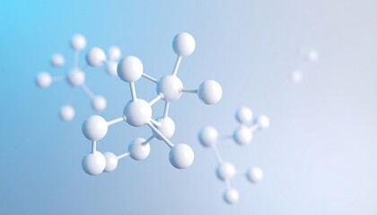 Abstract 3D rendering of molecules against a gradient background