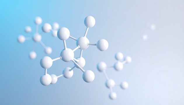 Abstract 3D rendering of molecules against a gradient background - Powered by Adobe