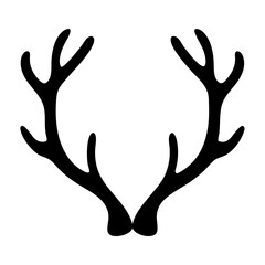 Fototapeta premium Black and white illustration of stylized deer antlers on a white background