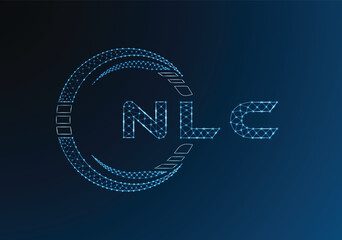 NLC low poly letter logo vector design. NLC lower poly logo design. Low poly logo.