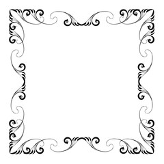 Vintage Ornamental Vector Frame – Elegant Black Vector Border, SVG