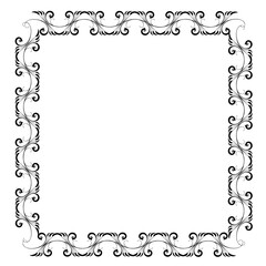 Vintage Ornamental Vector Frame – Elegant Black Vector Border, SVG