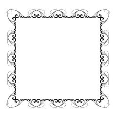 Vintage Ornamental Vector Frame – Elegant Black Vector Border, SVG