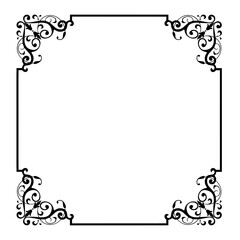 Vintage Ornamental Vector Frame – Elegant Black Vector Border, SVG
