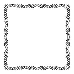 Vintage Ornamental Vector Frame – Elegant Black Vector Border, SVG