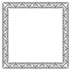 Vintage Ornamental Vector Frame – Elegant Black Vector Border, SVG