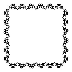 Vintage Ornamental Vector Frame – Elegant Black Vector Border, SVG