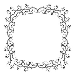 Vintage Ornamental Vector Frame – Elegant Black Vector Border, SVG