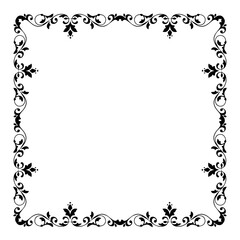 Vintage Ornamental Vector Frame – Elegant Black Vector Border, SVG
