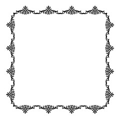 Vintage Ornamental Vector Frame – Elegant Black Vector Border, SVG