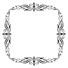 Vintage Ornamental Vector Frame – Elegant Black Vector Border, SVG