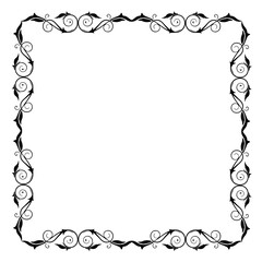 Vintage Ornamental Vector Frame – Elegant Black Vector Border, SVG