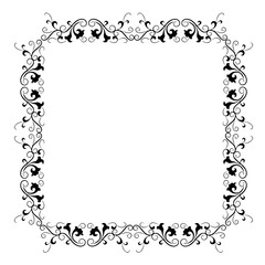 Vintage Ornamental Vector Frame – Elegant Black Vector Border, SVG