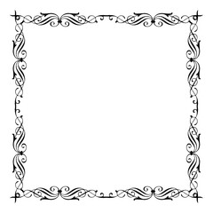 Vintage Ornamental Vector Frame – Elegant Black Vector Border, SVG