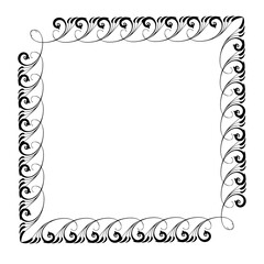 Vintage Ornamental Vector Frame – Elegant Black Vector Border, SVG