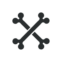 Crossed Bones Symbol for Halloween Theme Pirate Flags Medical Sign or Danger Warning Illustration Vector Art