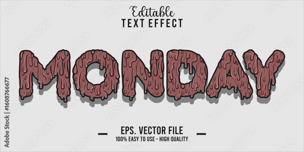 Poster monday text style effect, editable text effect