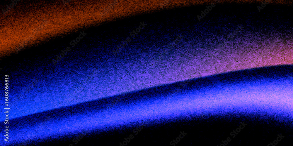 Poster grainy gradient background blue red yellow abstract glowing color wave black backdrop noise texture 