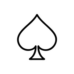 Fototapeta premium Playing card club suit line art vector