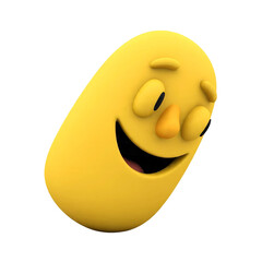 3d smiley face on white background