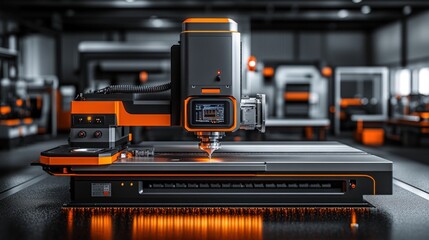 Modern industrial machine in a factory