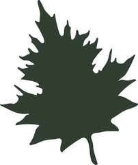 Abstract organic shape silhouette with flowing curves isolated on white background