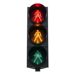 png transparent of vertical traffic light with three illuminated circular signals
