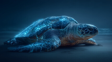 Obraz premium Two Red Foxes Walking in Snow at Golden Sunset