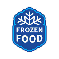 Frozen food label on white background